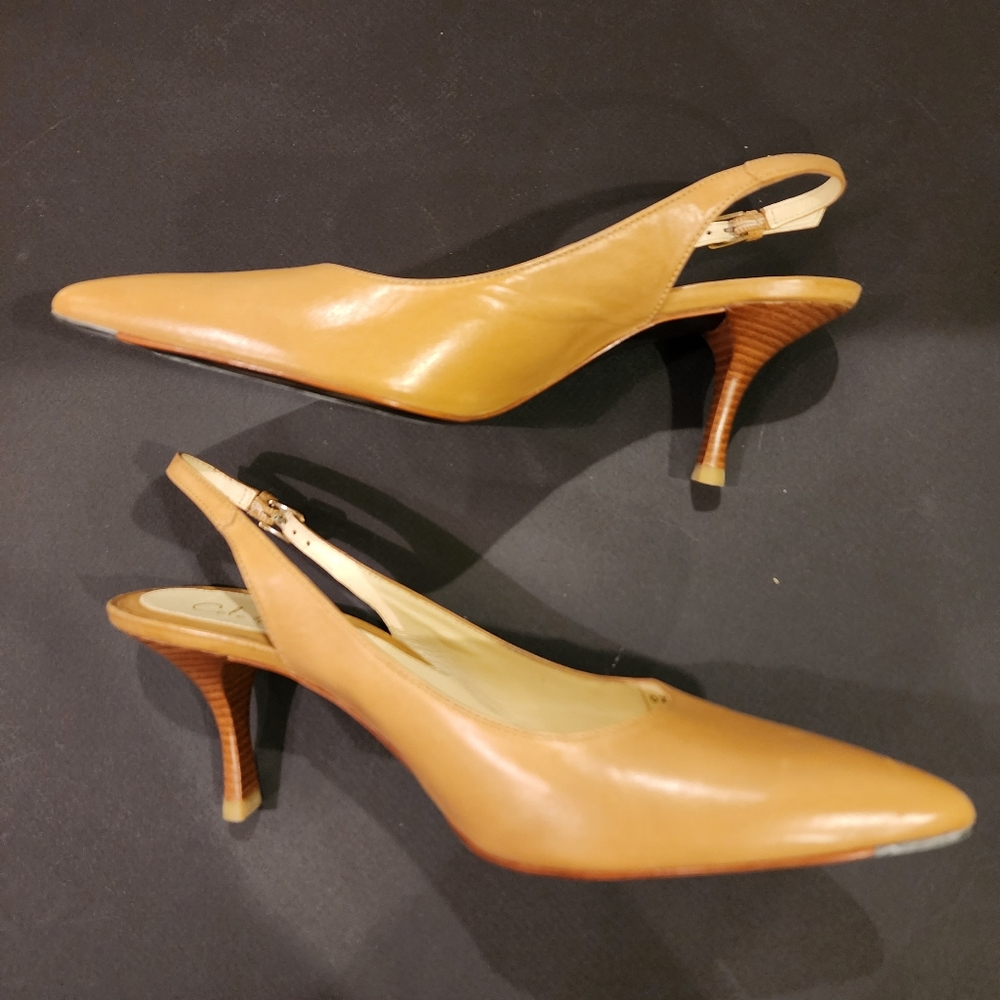Cole Haan Tan Slingback Heels - Picture 6 of 10
